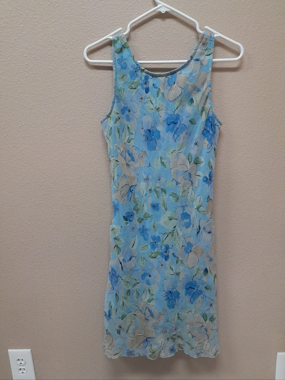 Source Unknown Women's Sleeveless Blue Floral Summer Dress Size:S